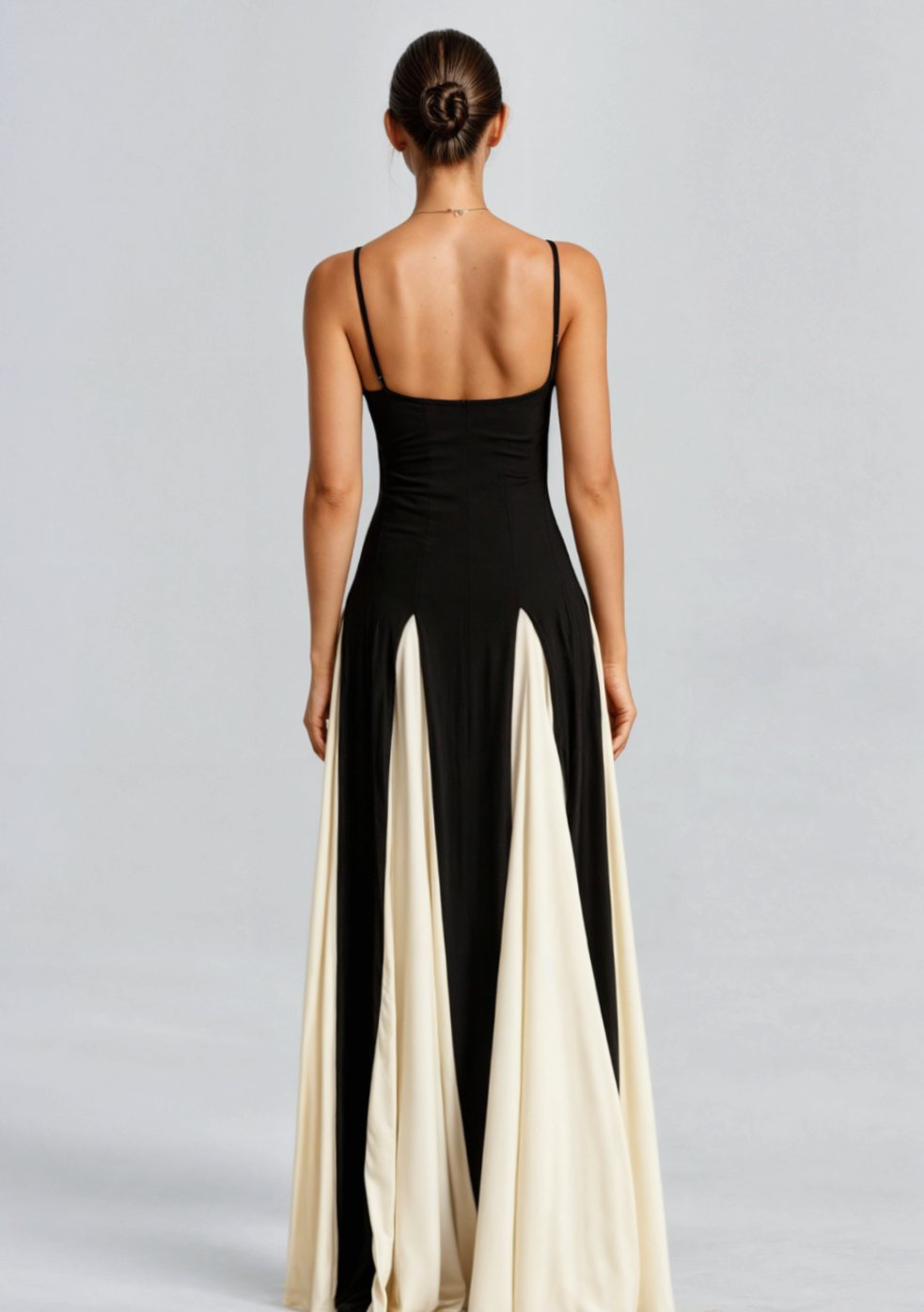 Women's Formal Maxi Gown Sweetheart Two-Tone Flared Skirt